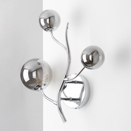 Brilagi - Aplique de pared LED MISTEL 3xG9/3W/230V negro cromado/ahumado