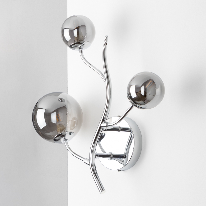 Brilagi - Aplique de pared LED MISTEL 3xG9/3W/230V negro cromado/ahumado