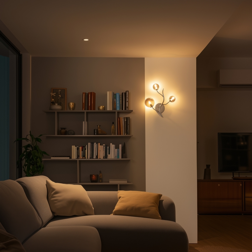 Brilagi - Aplique de pared LED MISTEL 3xG9/3W/230V negro cromado/ahumado