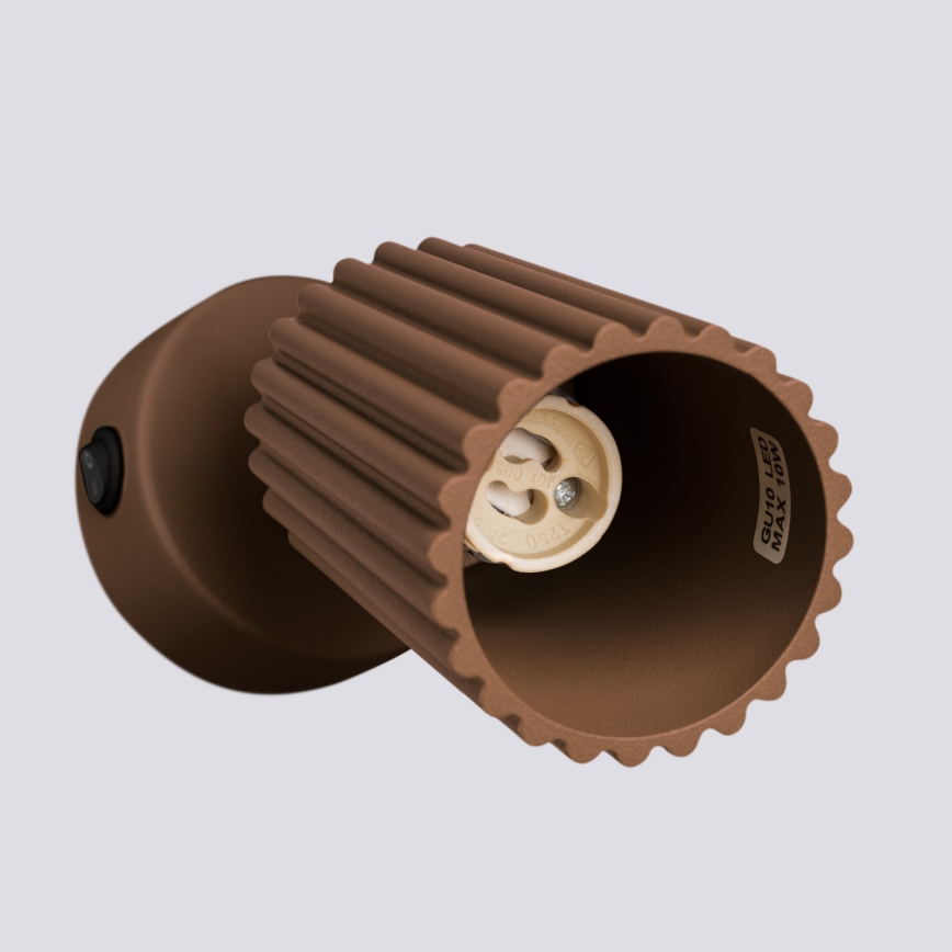 Brilagi - Aplique de pared LED orientable CRESTO 1xGU10/10W/230V marrón