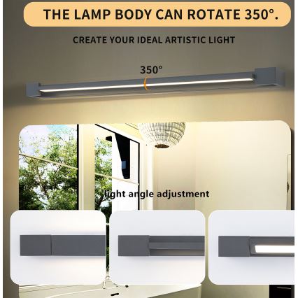 Brilagi - Aplique LED de exterior AQUA LINE LED/24W/230V 90 cm IP44 antracita CRI 90