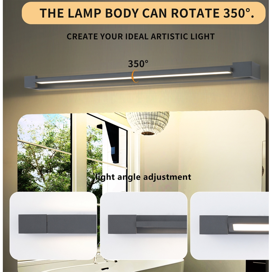 Brilagi - Aplique LED de exterior AQUA LINE LED/24W/230V 90 cm IP44 antracita CRI 90