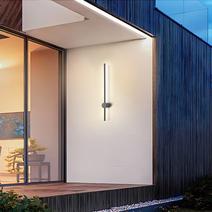 Brilagi - AURA aplique de pared exterior LED/12W/230V 3000K IP54 65 cm antracita