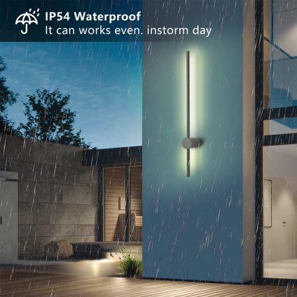 Brilagi - AURA aplique de pared exterior LED/12W/230V 3000K IP54 65 cm antracita