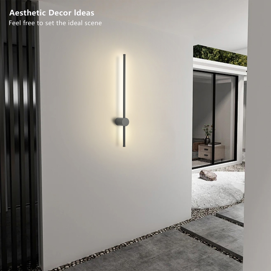 Brilagi - AURA aplique de pared exterior LED/12W/230V 3000K IP54 65 cm antracita