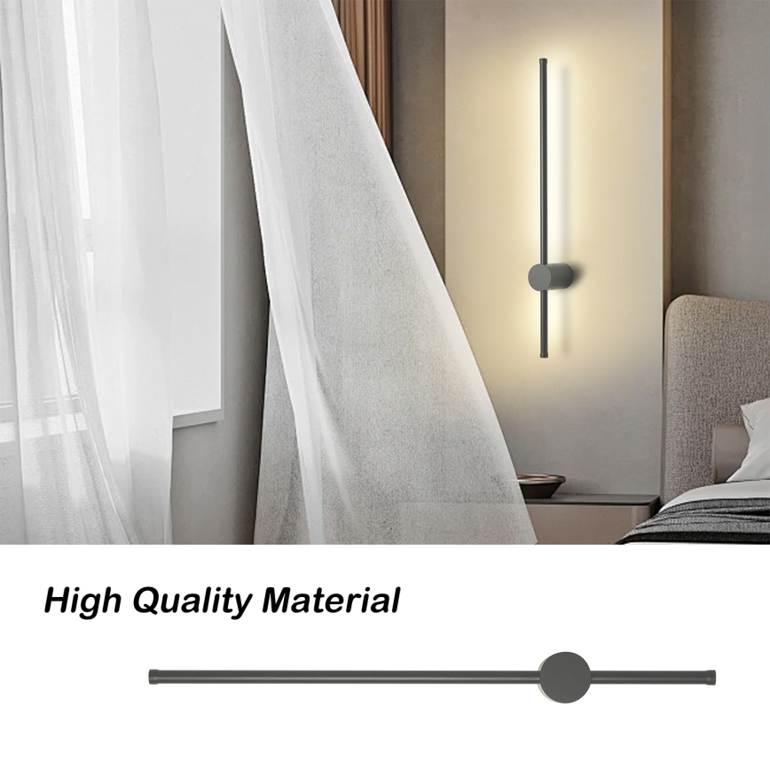 Brilagi - AURA aplique de pared exterior LED/12W/230V 3000K IP54 65 cm antracita
