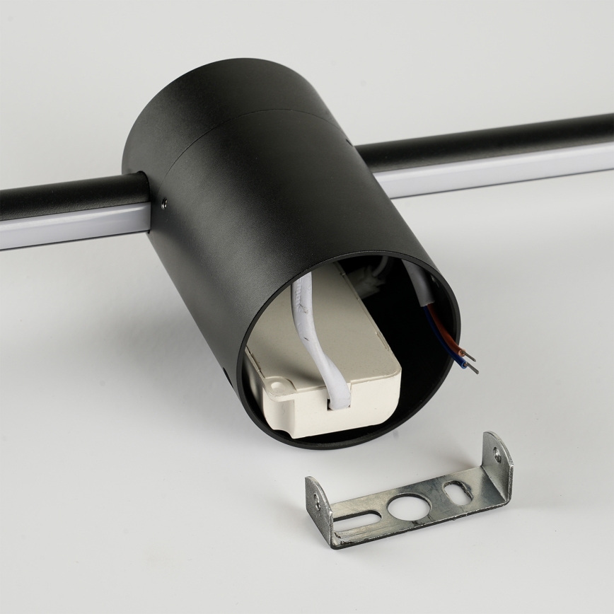 Brilagi - Aplique LED de pared exterior AURA, 12W/230V, 3000K, IP54, 65 cm, negro, CRI 90