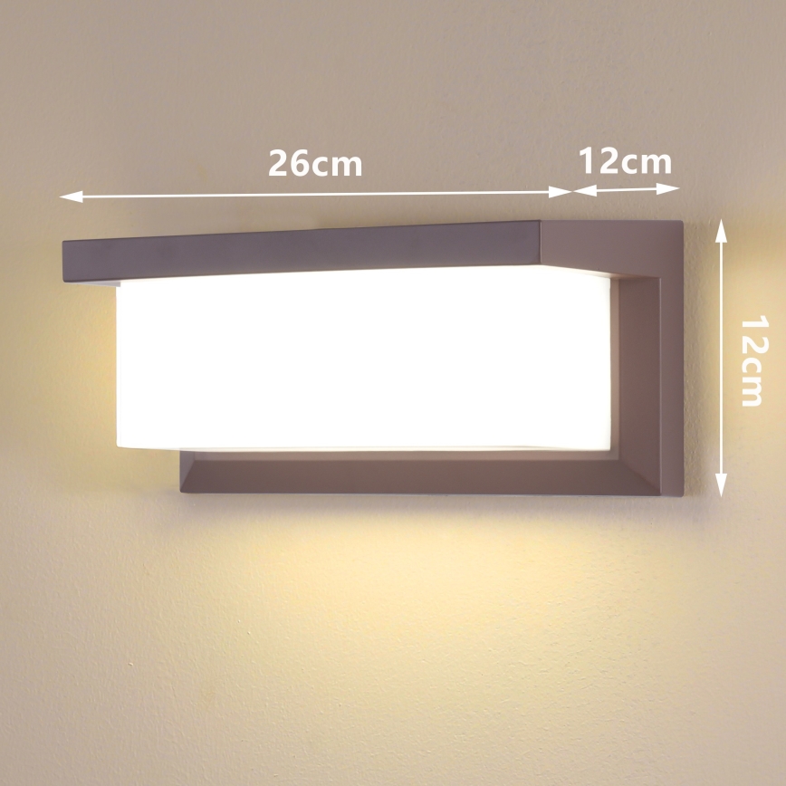 Brilagi - Aplique de pared LED para exterior BRICKY LED/12W/230V marrón IP54