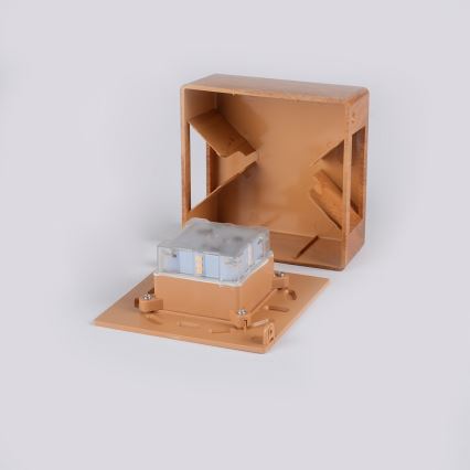 Brilagi - Aplique de pared LED para exterior DOUBLERAY LED/6W/230V, acabado en madera, IP54