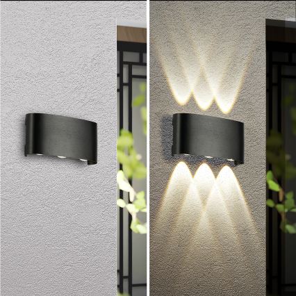 Brilagi - Aplique de pared LED para exterior FLAREBOX LED/6W/230V negro IP65