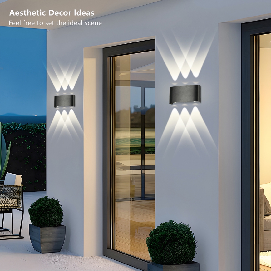 Brilagi - Aplique de pared LED para exterior FLAREBOX LED/6W/230V negro IP65