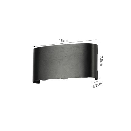 Brilagi - Aplique de pared LED para exterior FLAREBOX LED/6W/230V negro IP65