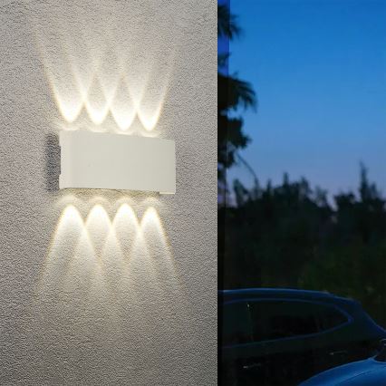 Brilagi - Aplique de pared LED para exterior FLAREBOX LED/8W/230V blanco IP65