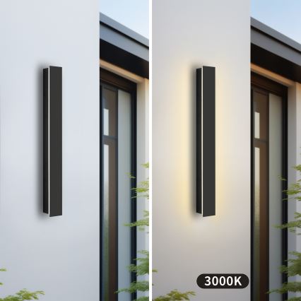 Brilagi - Aplique mural LED para exterior LINEAR LED/12W/230V 3000K IP65 50 cm negro