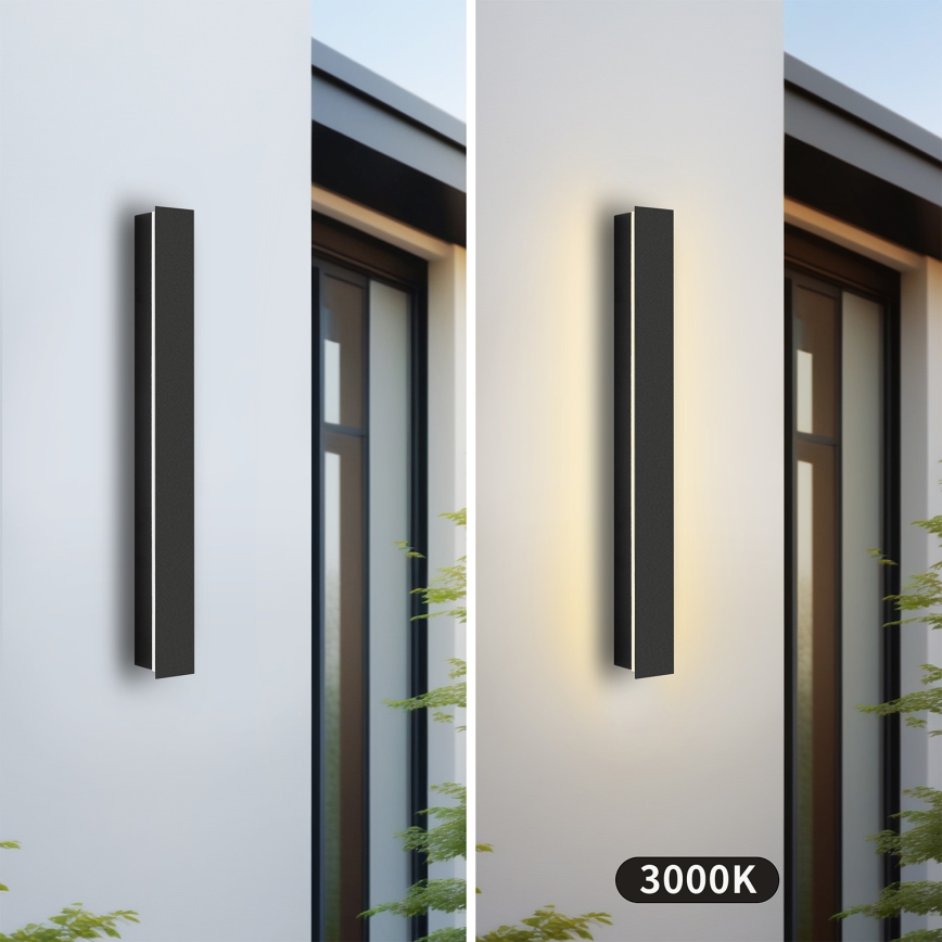 Brilagi - Aplique mural LED para exterior LINEAR LED/12W/230V 3000K IP65 50 cm negro