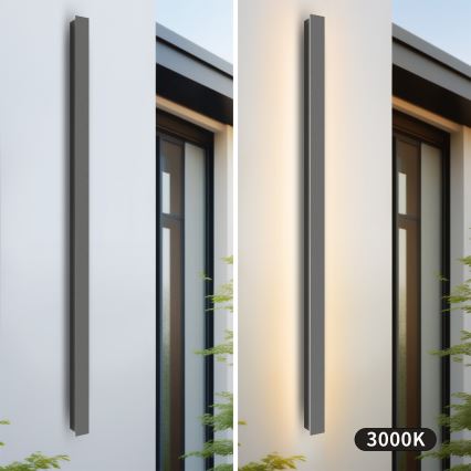 Brilagi - Aplique de pared exterior LINEAR LED/32W/230V 3000K IP65 140 cm antracita