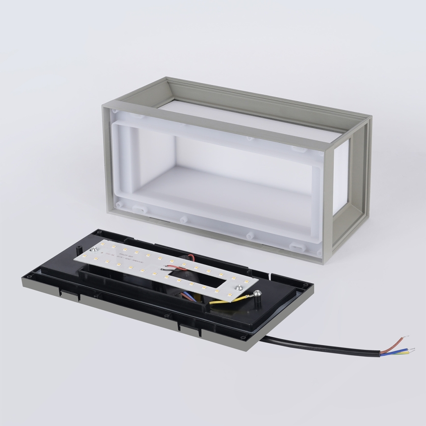 Brilagi - Aplique de pared LED para exterior PARKER LED/12W/230V 3000/4500/6000K gris IP44