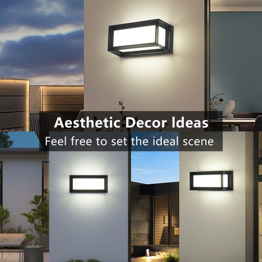 Brilagi - Aplique de pared LED para exterior PARKER LED/12W/230V negro IP44