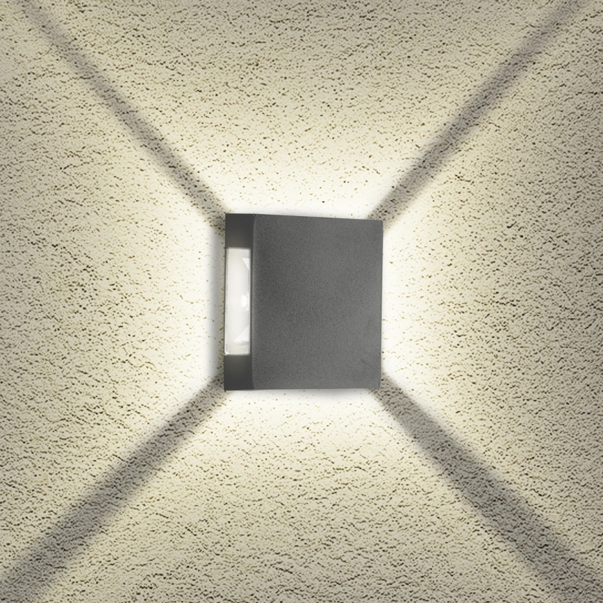 Brilagi - Aplique de pared LED para exterior QUADRAY LED/4W/230V antracita IP65