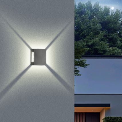Brilagi - Aplique de pared LED para exterior QUADRAY LED/4W/230V antracita IP65