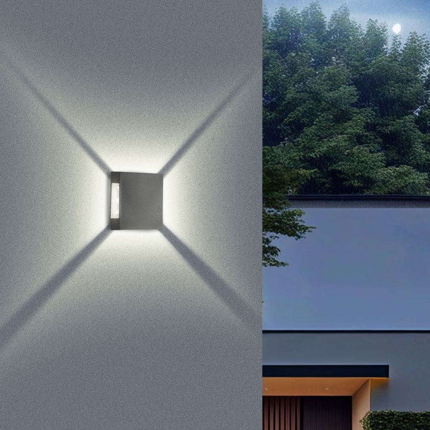 Brilagi - Aplique de pared LED para exterior QUADRAY LED/4W/230V antracita IP65