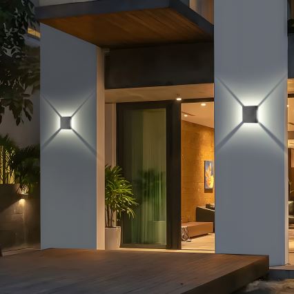 Brilagi - Aplique de pared LED para exterior QUADRAY LED/4W/230V antracita IP65