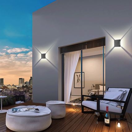 Brilagi - Aplique de pared LED para exterior QUADRAY LED/4W/230V antracita IP65