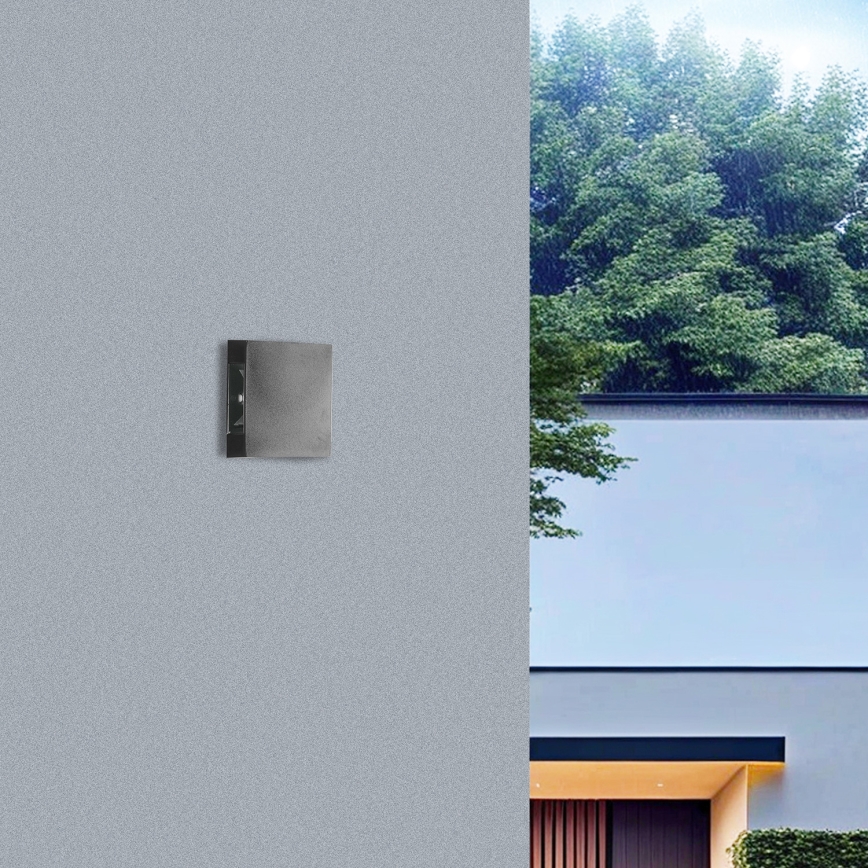 Brilagi - Aplique de pared LED para exterior QUADRAY LED/4W/230V antracita IP65