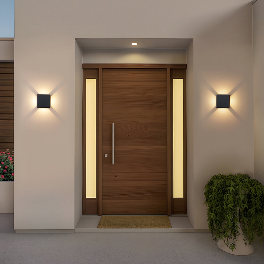 Brilagi - Aplique de pared LED para exterior QUADRAY LED/6W/230V negro IP54