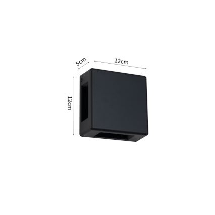 Brilagi - Aplique de pared LED para exterior QUADRAY LED/6W/230V negro IP54