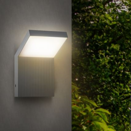 Brilagi - Aplique de pared LED para exterior RIANO LED/8W/230V plateado IP65