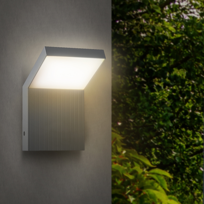 Brilagi - Aplique de pared LED para exterior RIANO LED/8W/230V plateado IP65