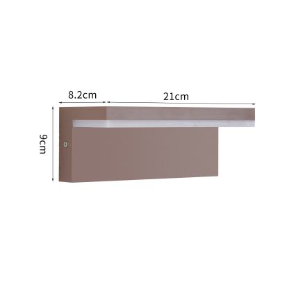 Brilagi - Aplique de pared LED para exterior TESSI LED/10W/230V marrón IP54