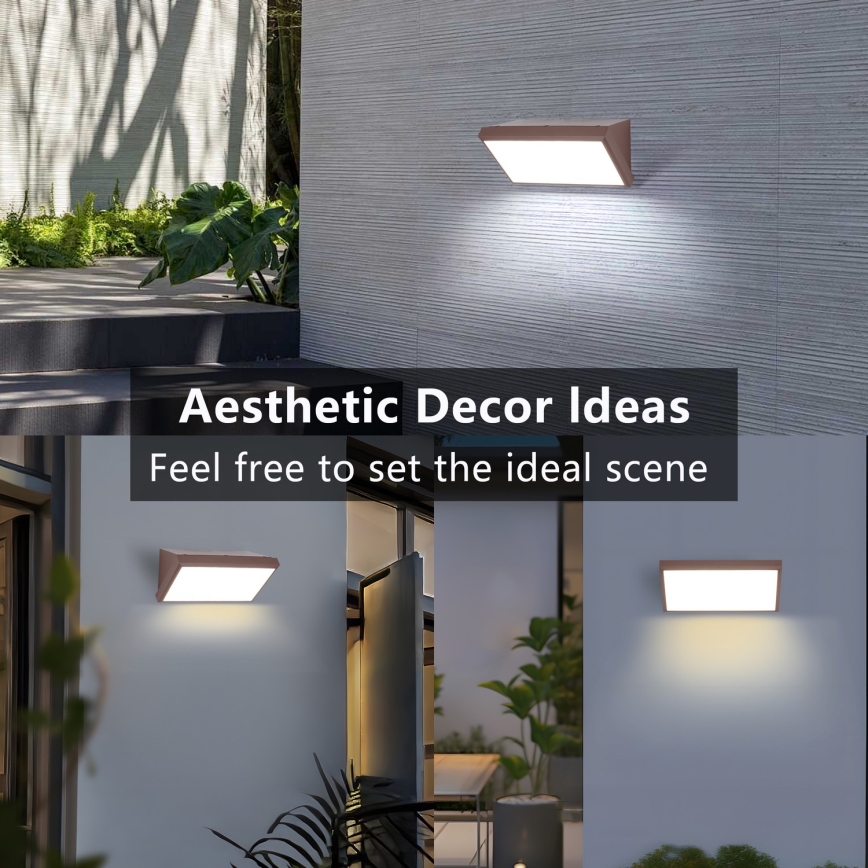 Brilagi - Aplique de pared LED para exterior TRIANGLE LED/20W/230V marrón IP65