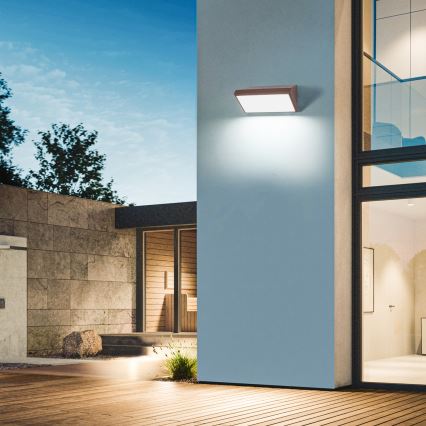 Brilagi - Aplique de pared LED para exterior TRIANGLE LED/20W/230V marrón IP65