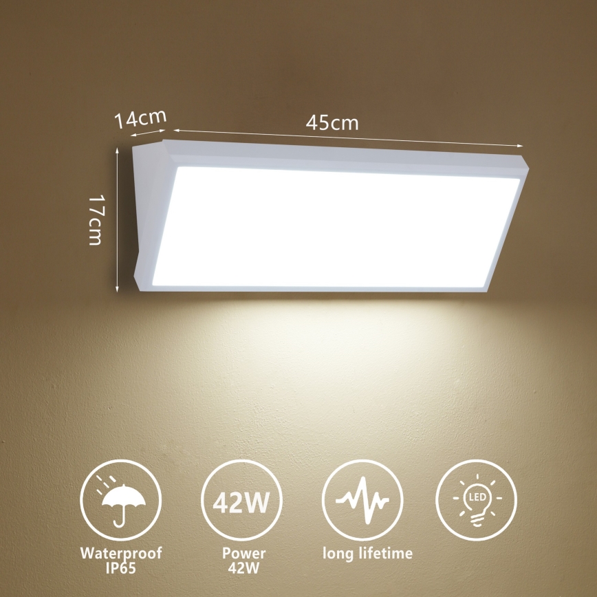 Brilagi - Aplique de pared LED para exterior TRIANGLE LED/42W/230V blanco IP65