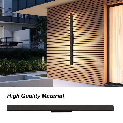 Brilagi - Aplique de pared exterior LUNA LED/24W/230V 3000K IP65 100 cm negro
