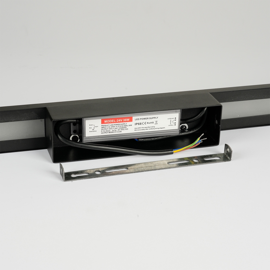 Brilagi - Aplique de pared exterior LUNA LED/24W/230V 3000K IP65 100 cm negro
