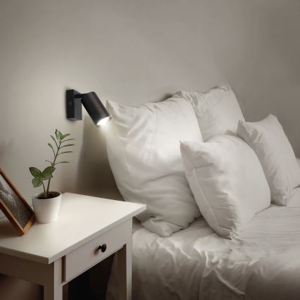 Brilagi - Foco LED RGBW de pared regulable SELE 1xGU10/6W/230V 3000K negro