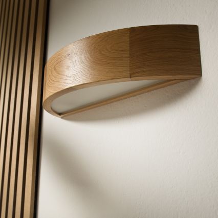 Brilagi - Aplique de pared LED RGBW regulable CARVALHO 1xE27/15W/230V 2700-6500K Wi-Fi roble