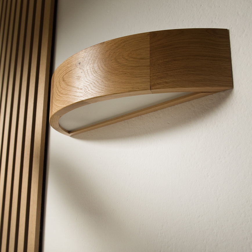 Brilagi - Aplique de pared LED RGBW regulable CARVALHO 1xE27/15W/230V 2700-6500K Wi-Fi roble