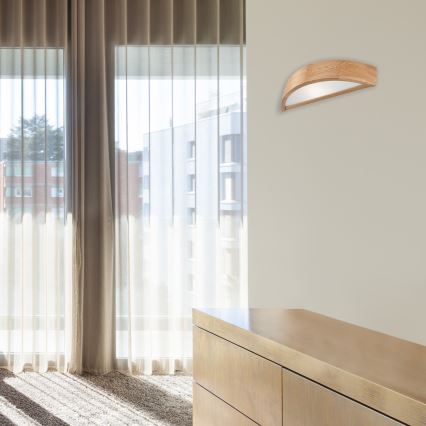 Brilagi - Aplique de pared LED RGBW regulable CARVALHO 1xE27/15W/230V 2700-6500K Wi-Fi roble