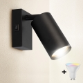 Brilagi - Aplique de pared LED RGBW regulable SELE 1xGU10/6W/230V 3000K negro + mando a distancia