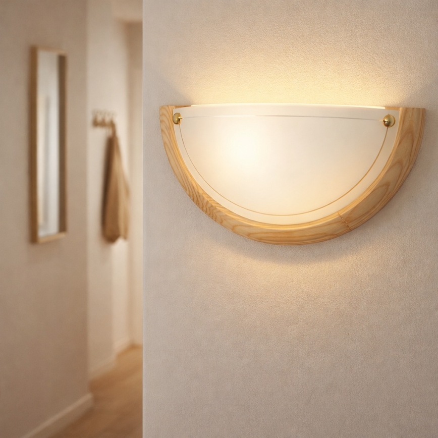 Brilagi - Aplique de pared ORBIS 1xE27/60W/230V, 30 cm, madera de pino