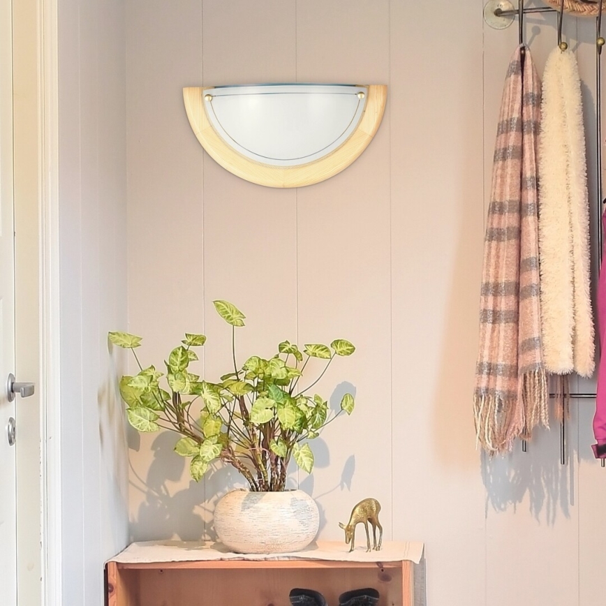 Brilagi - Aplique de pared ORBIS 1xE27/60W/230V, 30 cm, madera de pino