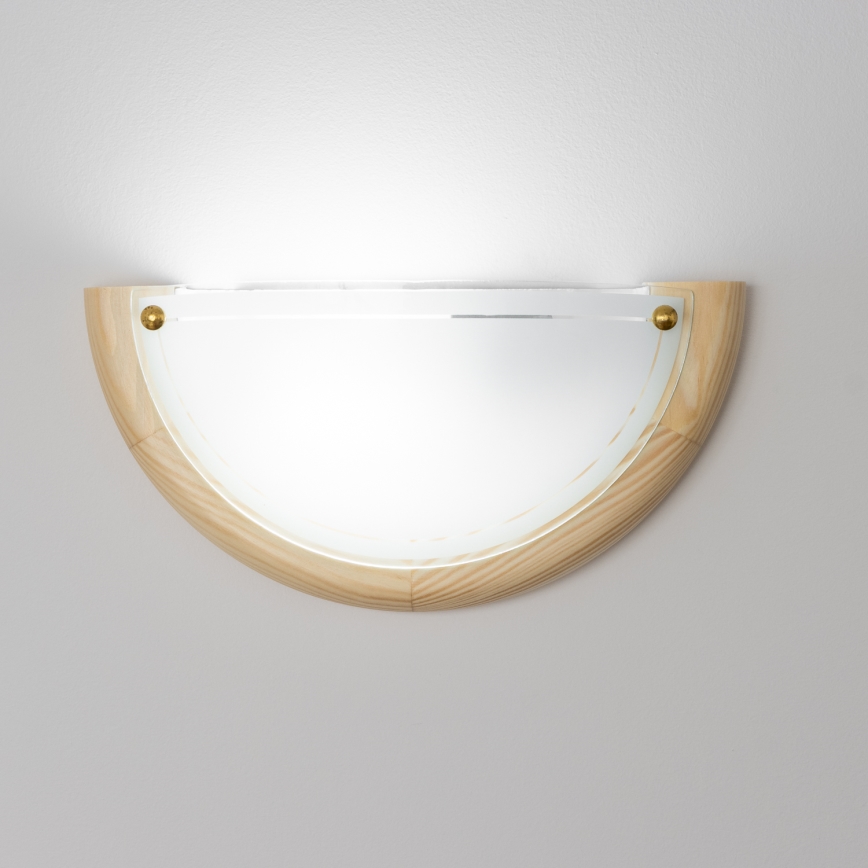Brilagi - Aplique de pared ORBIS 1xE27/60W/230V, 30 cm, madera de pino