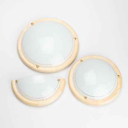 Brilagi - Aplique de pared ORBIS 1xE27/60W/230V, 30 cm, madera de pino