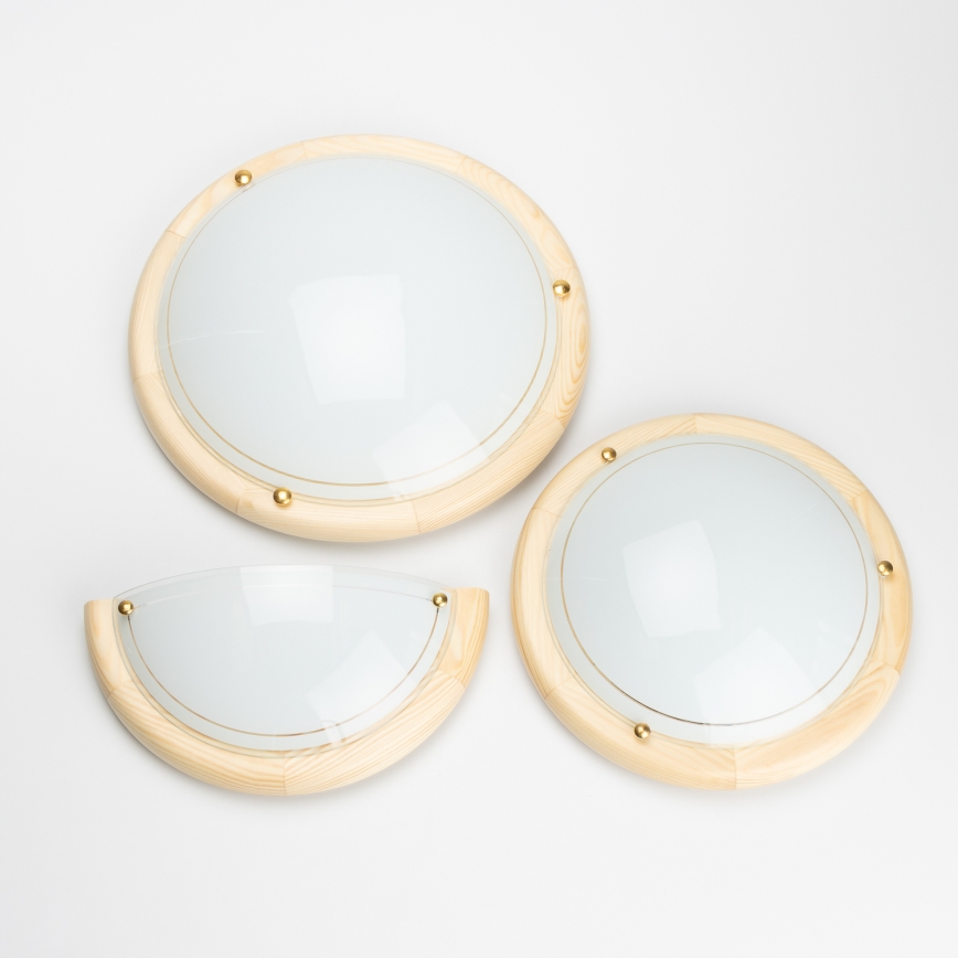 Brilagi - Aplique de pared ORBIS 1xE27/60W/230V, 30 cm, madera de pino