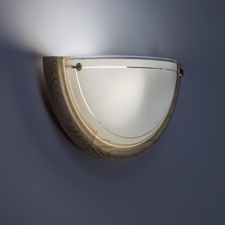 Brilagi - Aplique de pared ORBIS 1xE27/60W/230V, 30 cm, madera de pino