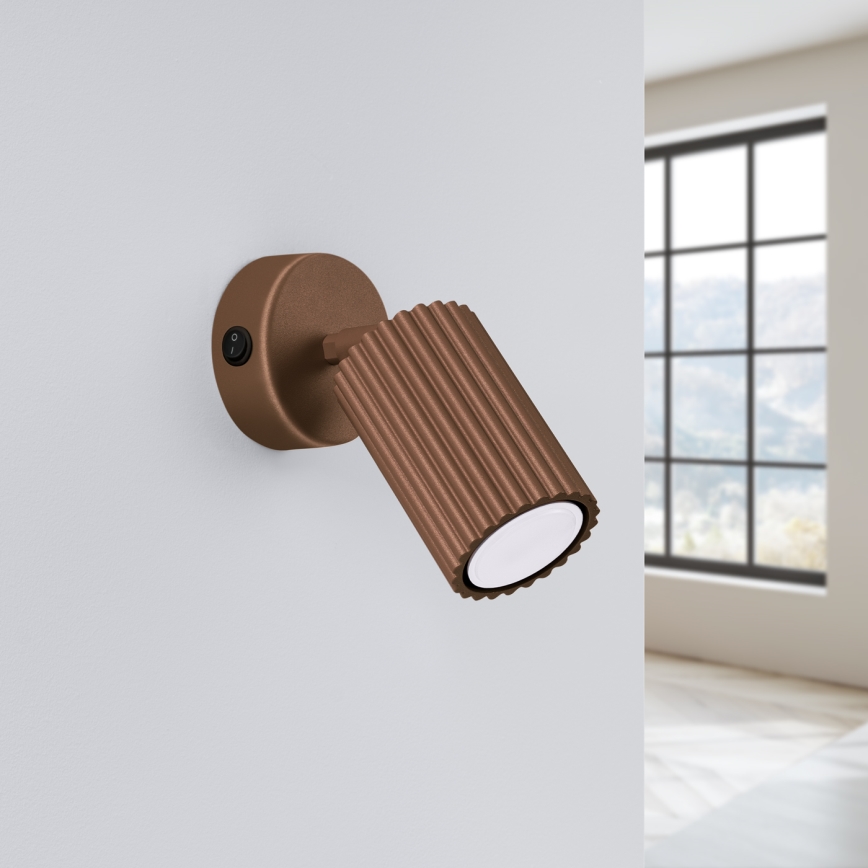 Brilagi - Aplique de pared orientable CRESTO 1xGU10/10W/230V marrón